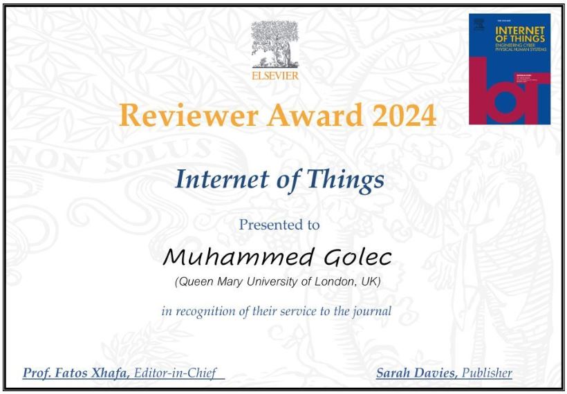 Reviewer Award IoT